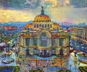 Mexico City Palace of Fine Arts in the rain | Obraz na stenu