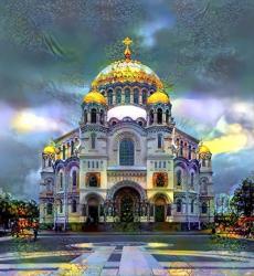 Saint Petersburg Russia Naval cathedral of Saint Nicholas in Kronstadt | Obraz na stenu