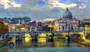 Vatican City Saint Peter Basilica and bridge by day | Obraz na stenu