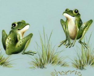 April Showers - Frogs With Grass | Obraz na stenu