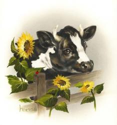 Bull & Sunflowers | Obraz na stenu