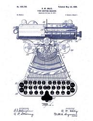 Type Writing Machine, Patented 1899 | Obraz na stenu