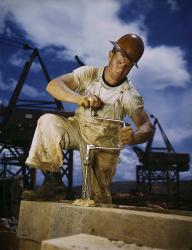 Carpenter at Work on Douglas Dam, Tennessee | Obraz na stenu