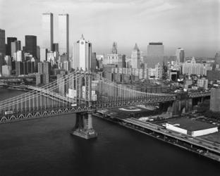 Manhattan Bridge with Twin Towers behind | Obraz na stenu