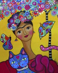 Brigit's Frida And Her Cat | Obraz na stenu
