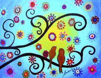 Lovebirds In Whimsy Summerland | Obraz na stenu