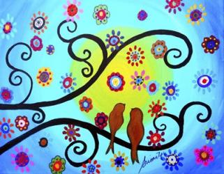 Lovebirds In Whimsy Summerland | Obraz na stenu