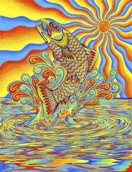 Psychedelic Rainbow Trout Fish | Obraz na stenu