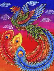 Fenghuang Chinese Phoenix Rainbow Bird | Obraz na stenu