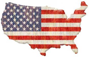 American Flag Continent Cut Out | Obraz na stenu