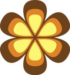 Mod Flowers Cut out Brown | Obraz na stenu