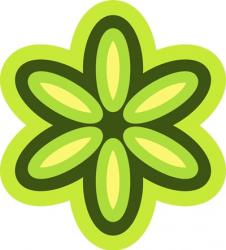 Mod Flowers Cut out Green | Obraz na stenu