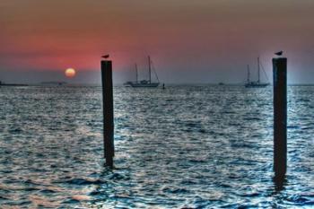 Key West Sunset Two Pilings | Obraz na stenu