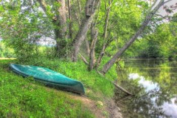 Streamside Green Canoe | Obraz na stenu