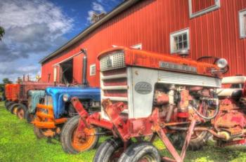 Tractors and Barn | Obraz na stenu