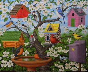 Birds and Birdhouses | Obraz na stenu