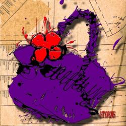 Flower Purse Red On Purple | Obraz na stenu