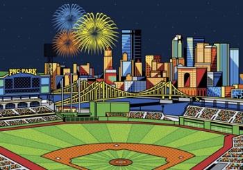 PNC Park Fireworks Pittsburgh | Obraz na stenu