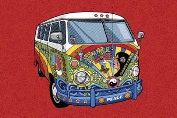 Sixties VW Hippy Van | Obraz na stenu
