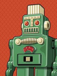 Vintage Green Robot | Obraz na stenu