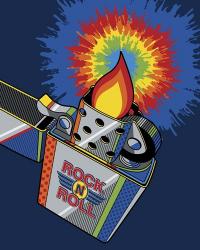 Rock & Roll Lighter Tie-dye Flame | Obraz na stenu