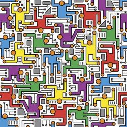 Social Network Circuit Board Pattern | Obraz na stenu