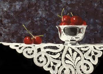 Bowl Of Cherries With Lace | Obraz na stenu