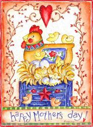 Happy Mothers Day Hen with Chicks | Obraz na stenu