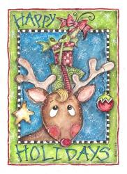 Happy Holidays Reindeer | Obraz na stenu