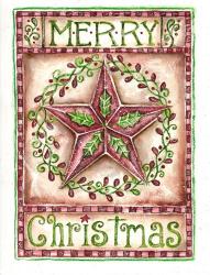 Merry Christmas Holly Star | Obraz na stenu