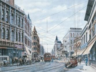 Looking South On Spring St., c.1909 | Obraz na stenu