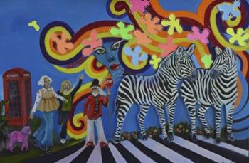 Bubblegum Pop Zebras | Obraz na stenu