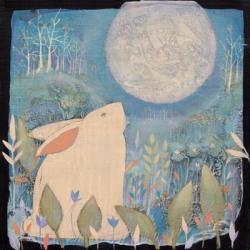 Rabbit and Moon | Obraz na stenu