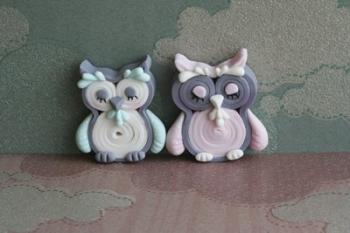 Owl Quilled Boy And Girl | Obraz na stenu