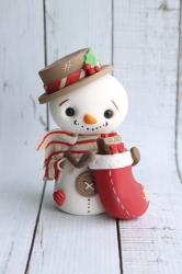 Snowman and Stockings | Obraz na stenu