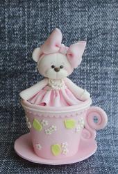 Teddy In Cup Pink | Obraz na stenu