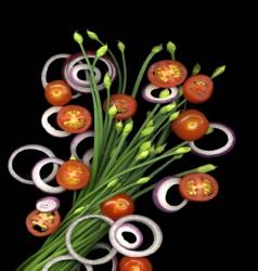 Chive Blossoms, Tomatoes & Onion | Obraz na stenu
