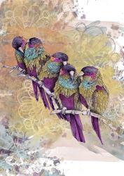Purple Parrots | Obraz na stenu