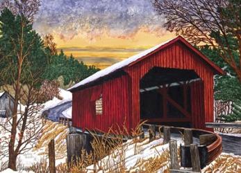 Sunset At The Old Bridge, Vermont | Obraz na stenu