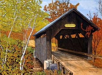 Covered Bridge Waterbury Vt | Obraz na stenu