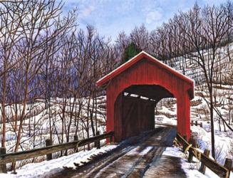 Old Red Bridge In Vermont | Obraz na stenu