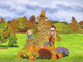 Pumpkins And Scarecrows, Eden Ny | Obraz na stenu