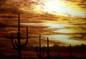 Cactus Sunset | Obraz na stenu