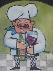 Chef With Wine A | Obraz na stenu