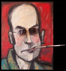 Hunter S Thompson With Cig Black | Obraz na stenu