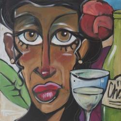 Island Girl With Wine | Obraz na stenu