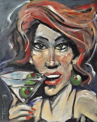 Woman With Martini | Obraz na stenu