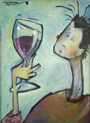 Man Swirls Wine | Obraz na stenu