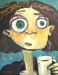 Her First Sip Of Coffee | Obraz na stenu