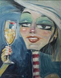 Trixie With Champagne | Obraz na stenu